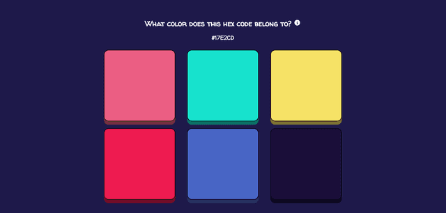 Screenshot of color picker game